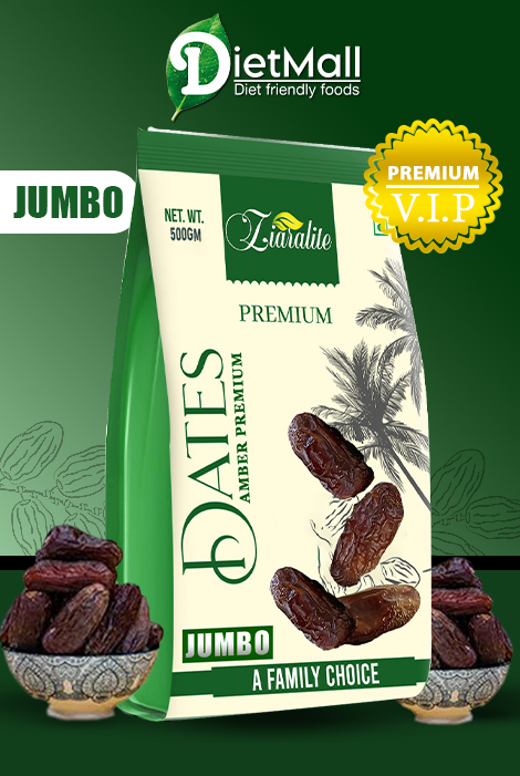 500gm, AMBER (V.I.P.) jumbo Dates, Authentic Saudi Arabian Khajur (Dates) - Premium Quality Amber Da