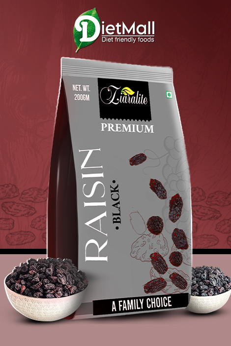 200gm Organic Seedless Black Raisins - Premium Dried Kishmish | Seed-Free Dry Grapes || Naturally Sw