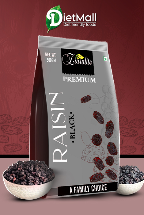 500g Organic Seedless Black Raisins - Premium Dried Kishmish | Seed-Free Dry Grapes || Naturally Swe